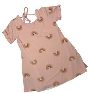 Sweet Honey Dusty‎ Pink Rainbows Dress sz 2T Bamboo Viscose (boutique)